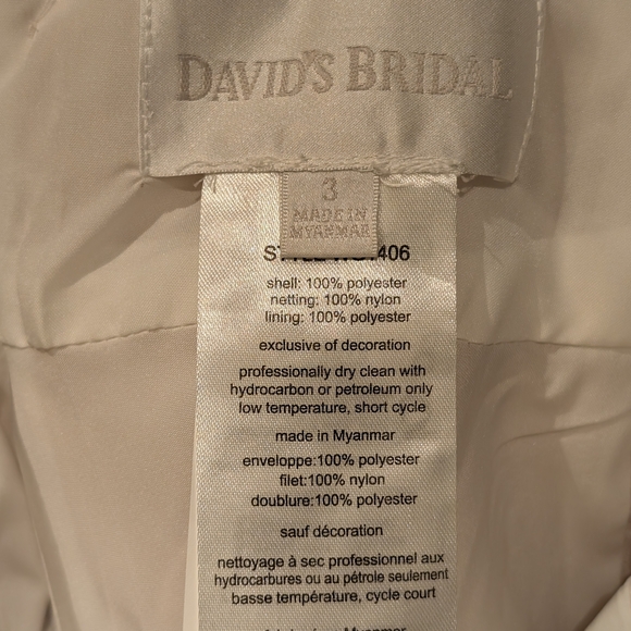 David's Bridal Cream Lace Formal Kids Dress 3T - Picture 3 of 3